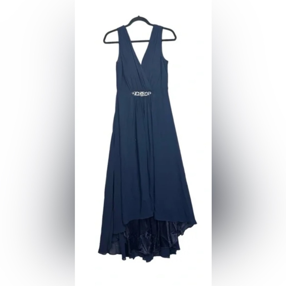 Eliza J Crystal Sleeveless dress Navy Blue V-Neck New Size 6 - Picture 7 of 14